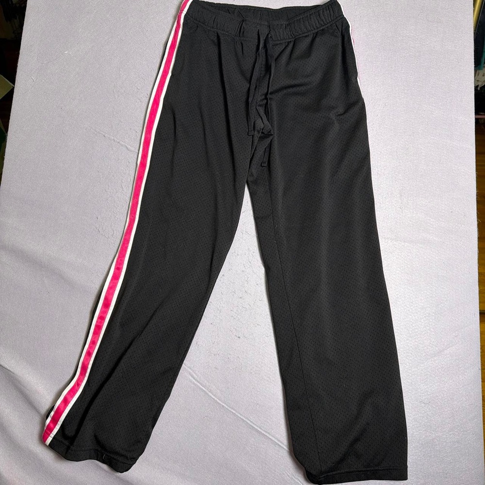 Danskin Now Black Pink Stripe Track Pants Baggy Y2K Athleisure Small